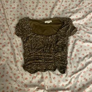 brown floral aeropastale top